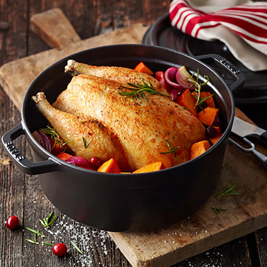 Staub Cast Iron 5.5-qt Round Cocotte - Cherry