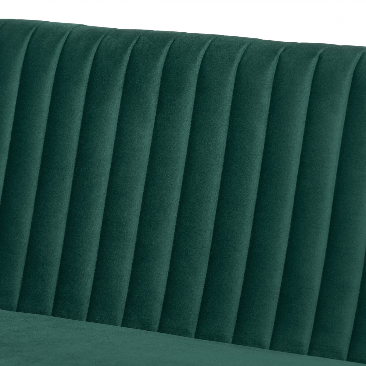 Baxton Studio Alvis Mid-Century Velvet Dining Nook Banquette Set(2PC) Emerald Green, Walnut Brown