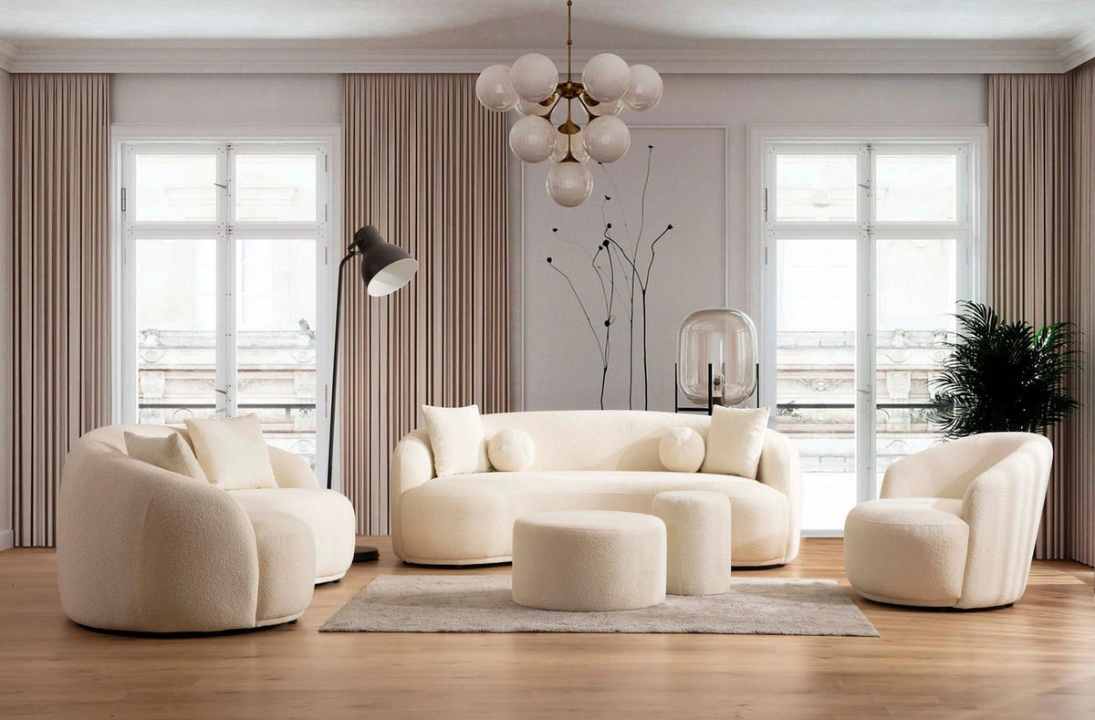 Bonita Ivory Boucle Indoor Sofa by Nova Furniture