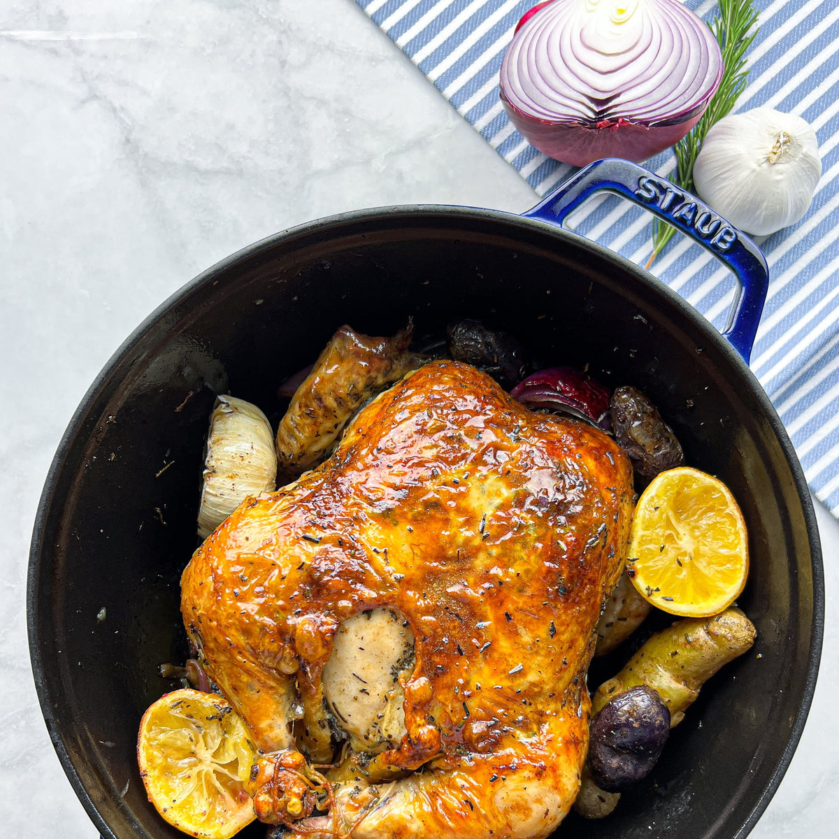 Staub Cast Iron 7-qt Round Cocotte - Grenadine