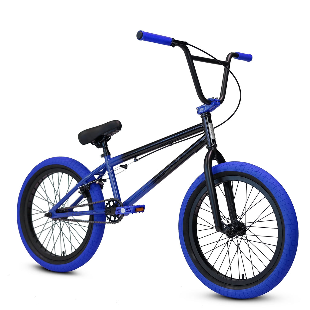 Elite BMX Bicycle 20” Freestyle Bike - Stealth Blue Purple Ideal for Ages 7 to 18 Years