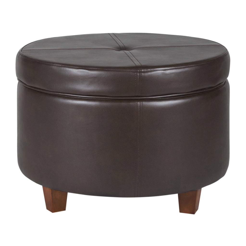 HomePop Large Leatherette Storage Ottoman, Multiple Colors
