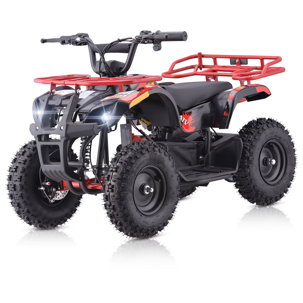 Aoemoe 500W 36V Battery-Powered Ride-On Off-Road 4-Wheeler �C 15 Mile Range, Flame