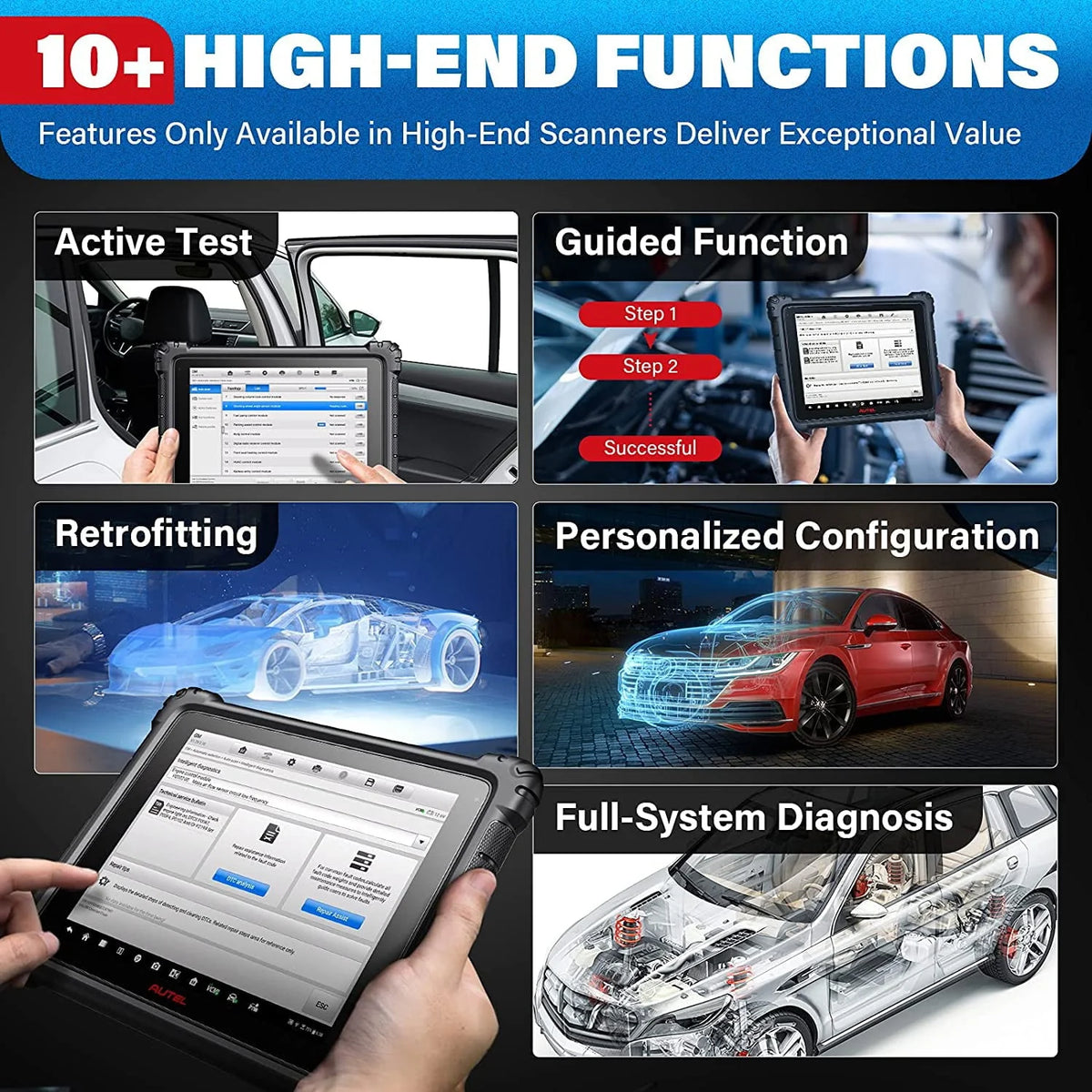 Autel Maxisys MS919 Car Diagnostic Scan Tool Intelligent Diagnostics Topology 2.0,ECU Programming & Coding, 40+ Services Upgrade of MS909 Ultra Lite