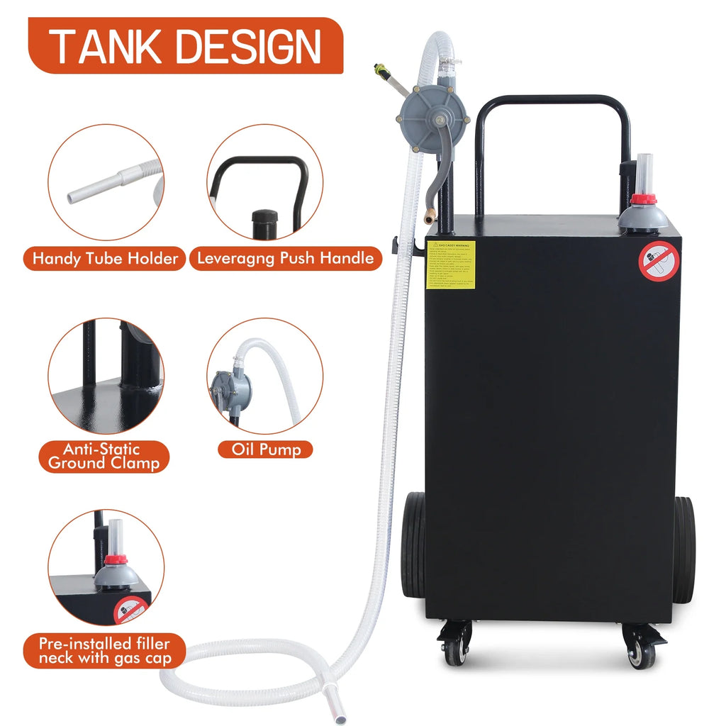 Ladcaser 30/45/50 Gallon Portable Oil Transfer Fluid Diesel Fuel Storage Tanks Gas Caddy Storage Diesel Kerosene Storage Containers for Boat, ATV, Car, Motorcycle