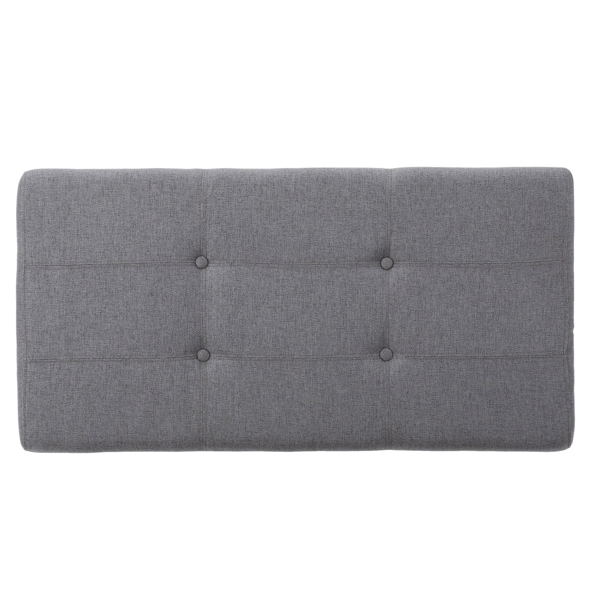 GDF Studio Valeno Mid Century Modern Fabric Tufted Storage Ottoman Bench, Light Gray and Light Brown