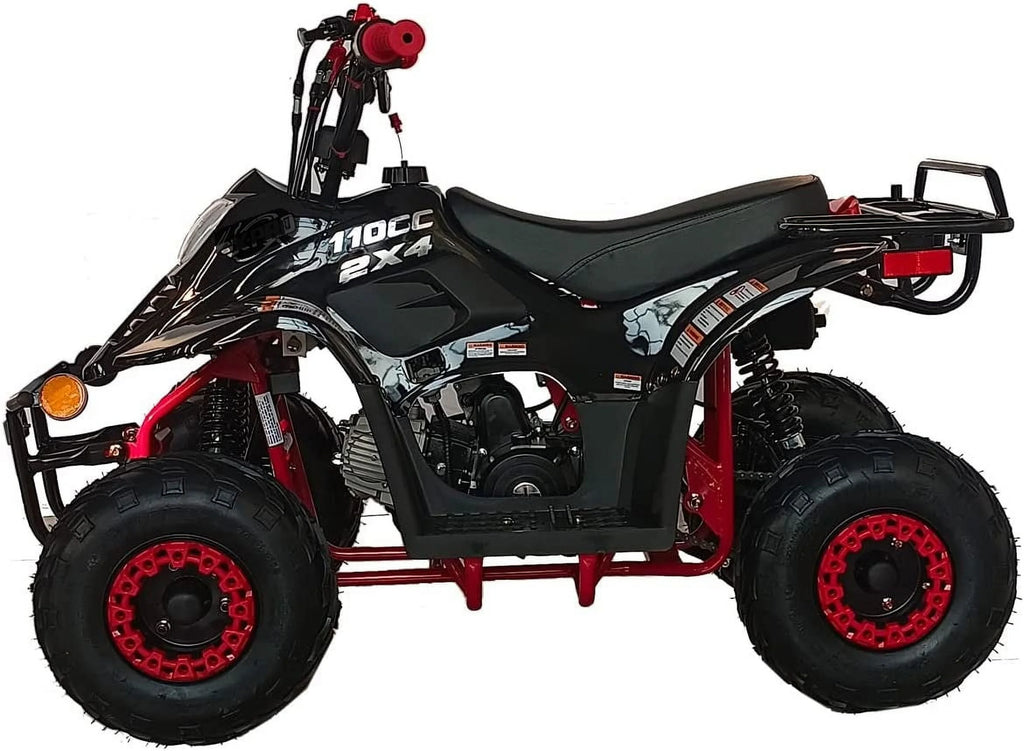 HHH Upgraded  110cc ATV Boulder Gas 110cc ATV Quads Youth ATV Quad ATVs Fully Automatic Children 4 Wheeler  ( Black color  )