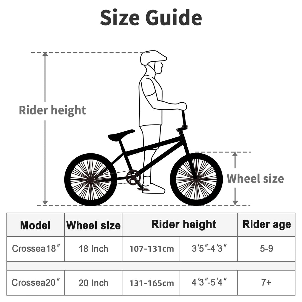 cubsala 20 in Freestyle BMX Kids Bike for Age 6-14 Years Old Boys Girls , Black & Green