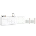 Pemberly Row 4 Pieces Set of Modern Wood Bedroom Furniture in White Finish