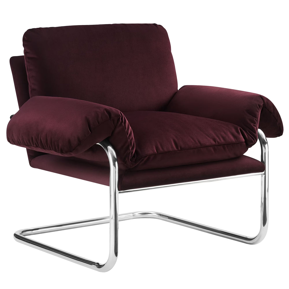 Accent Chair, Brown, Velvet, Living Room Lounge Cafe Lobby Hospitality Restaurant, Modern Contemporary, HB37765