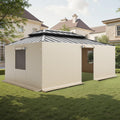 VEVOR Gazebo Sidewall Fits 12 x 20 ft Gazebos, 4-Panel Winter Cover Side Walls for Hardtop Gazebo, High-Density PE Material, All Weather Outdoor Cover with Mesh Windows, Gazebos not Included