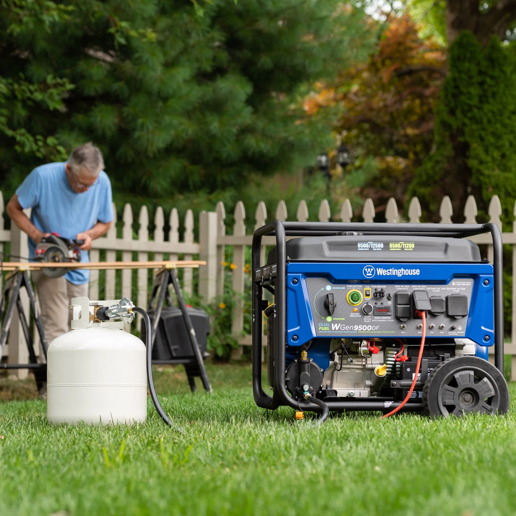 Westinghouse 12,500 Peak Watt Dual Fuel Portable Generator, Electric Start, Transfer Switch Ready