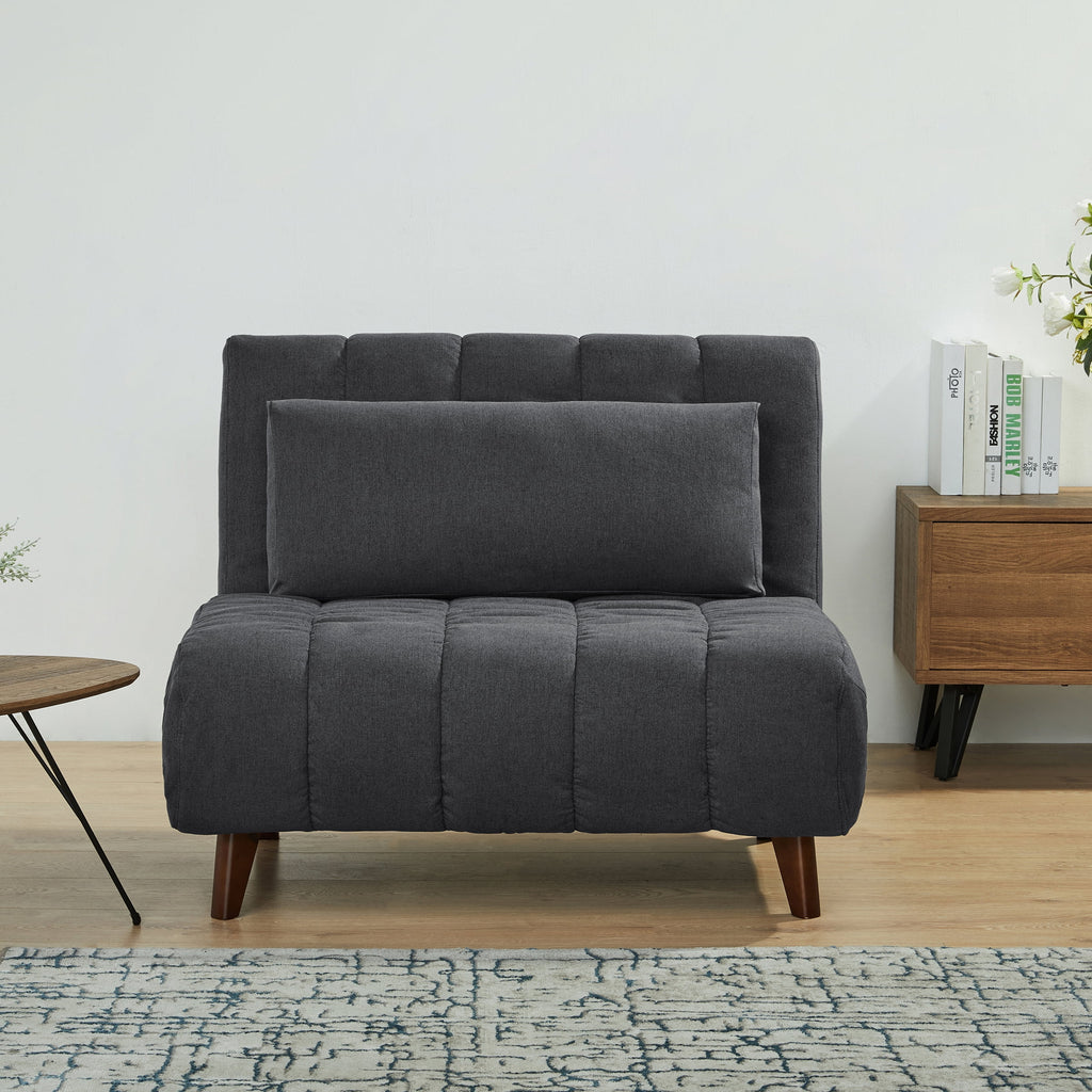 A&D Home Springfield Polyester Convertible Futon Chair, Yellow