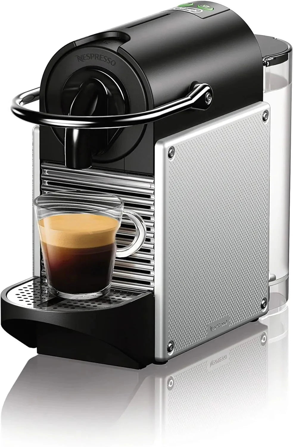 Nespresso Pixie Espresso Machine by De’Longhi, 19-Bar Pump, Compact Aluminum Design, Silver, 1100ml