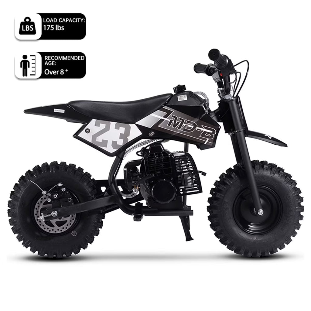 TOXOZERS Dirt Bike for Kids,Gas-Powered Mini Pit Bike with 13 Inch Knobby Tires,25 MPH,Rear Disc Brake,Supports up to 175 lbs,Begin-ner Off Road Motorcycle for Boys Girls,Blue