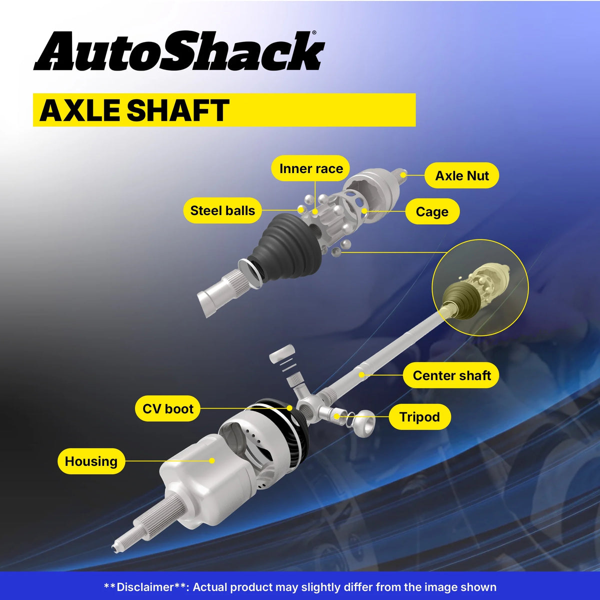 AutoShack Front CV Axle Shafts | Replacement for 2002-2006 Honda CR-V | 2-PC