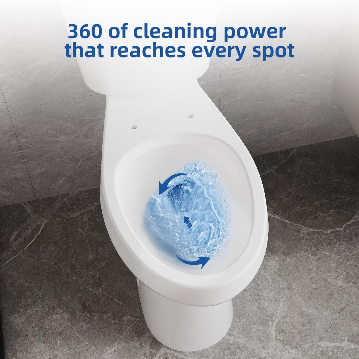 TROPOW Toilet, Two-Piece Toilet, ADA Toilet with Dual Flush, Elongated Toilets for Bathrooms with Soft Close Seat, Universal Height,White