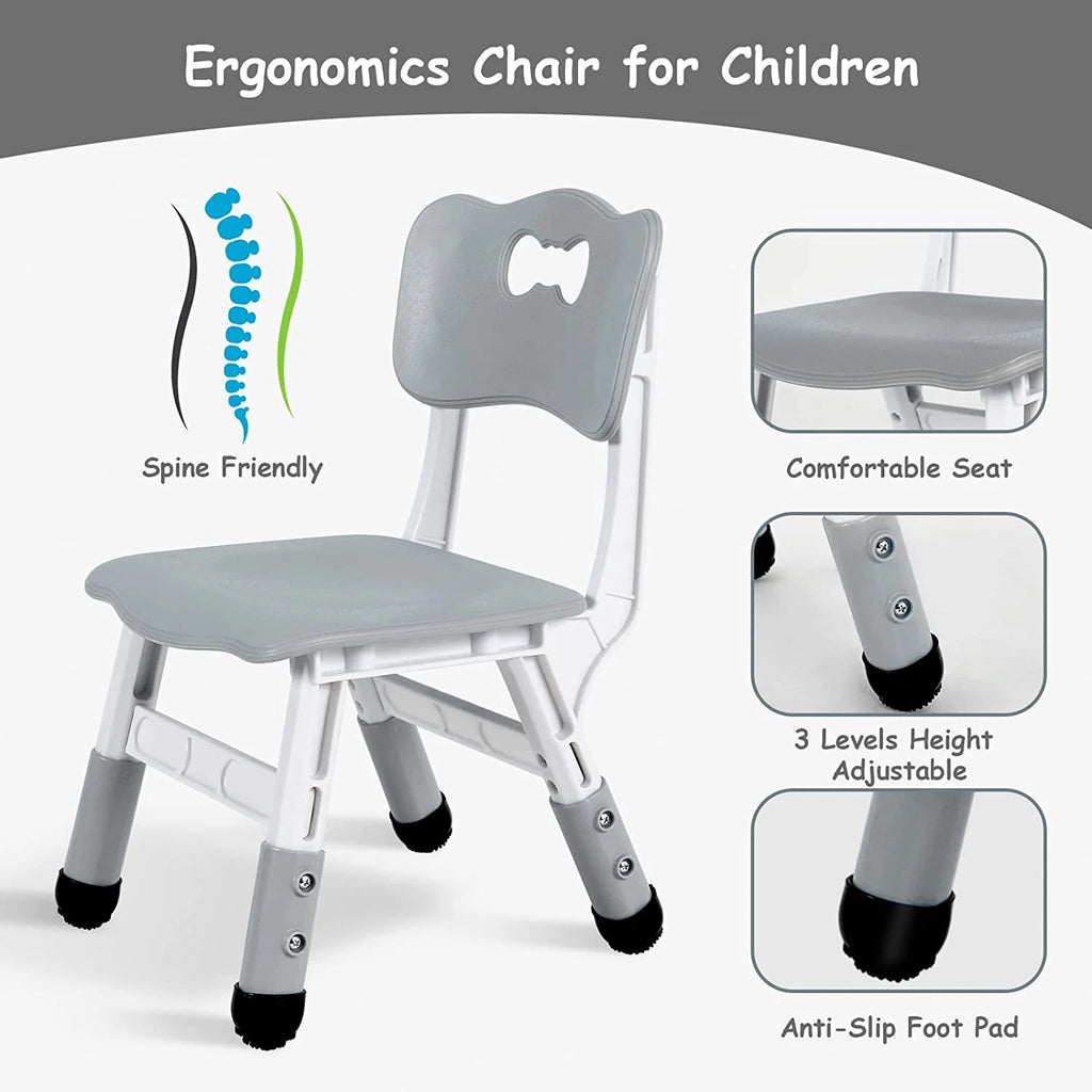 Arlopu Toddler Table and Chair Set Height Adjustable, Kids Activity Table for Reading, Drawing, Eating, Studying, Max 220lbs