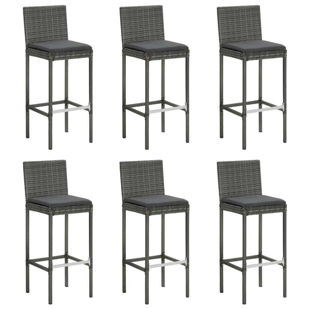 vidaXL Patio Bar Set Outdoor Bistro Set Bar Stool Bistro Table Poly Rattan
