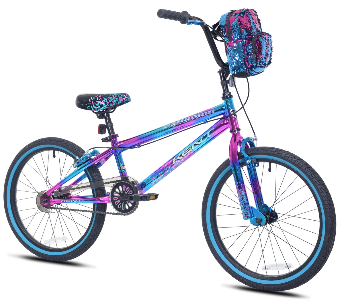 20" Kent Illusion BMX Bicycle, Fits Riders 4'2"-5', Blue/Purple, Child, Unisex