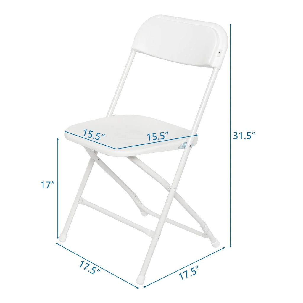 Ktaxon 10 Pcs Folding Chairs for Wedding, Commercial Activities, White