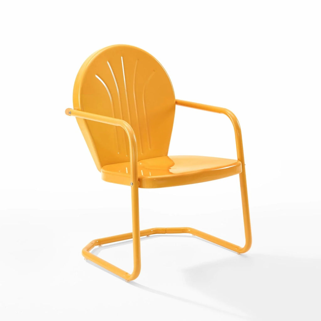 Crosley Griffith Outdoor Metal Armchair Tangerine Gloss-Color:Aqua Gloss