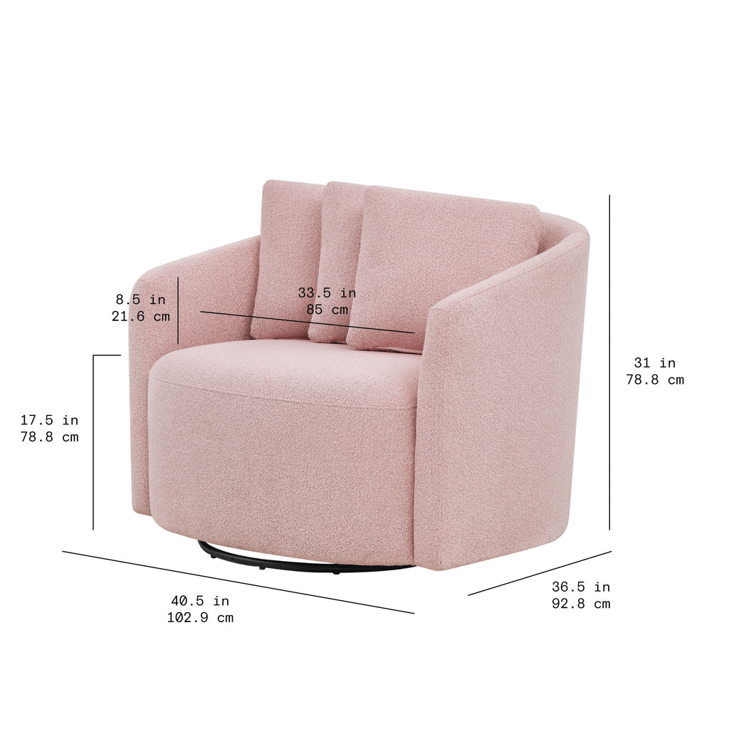 Beautiful Drew Accent Chair by Drew Barrymore, Cream Boucle