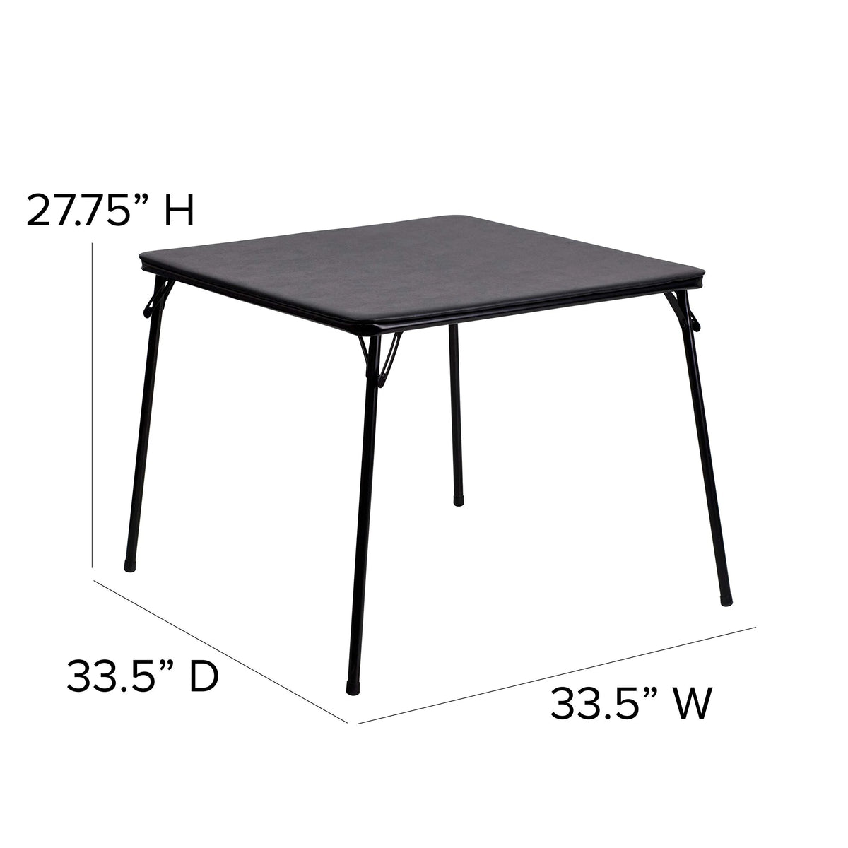 Madison 5-Piece Folding Card Table and Chairs Set, Portable Event Table and Chairs Set, Black