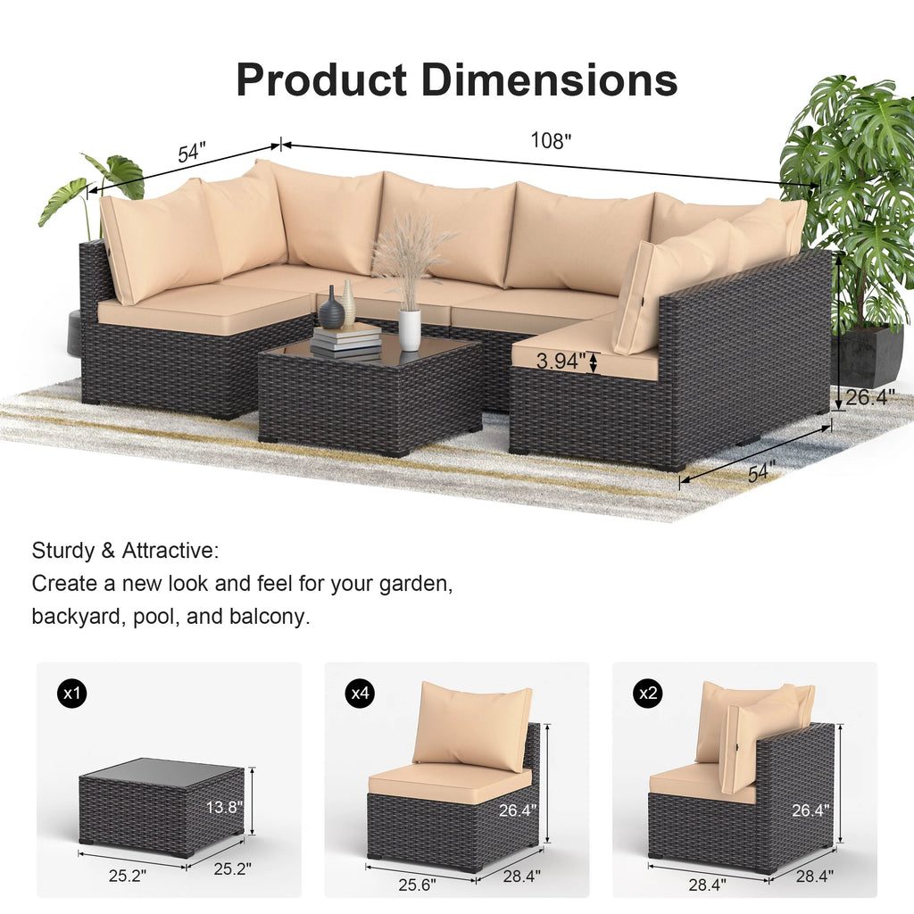 8 Piece Patio Furniture Set with 42" Propane Gas Fire Pit Table with Coffee Table,Blue