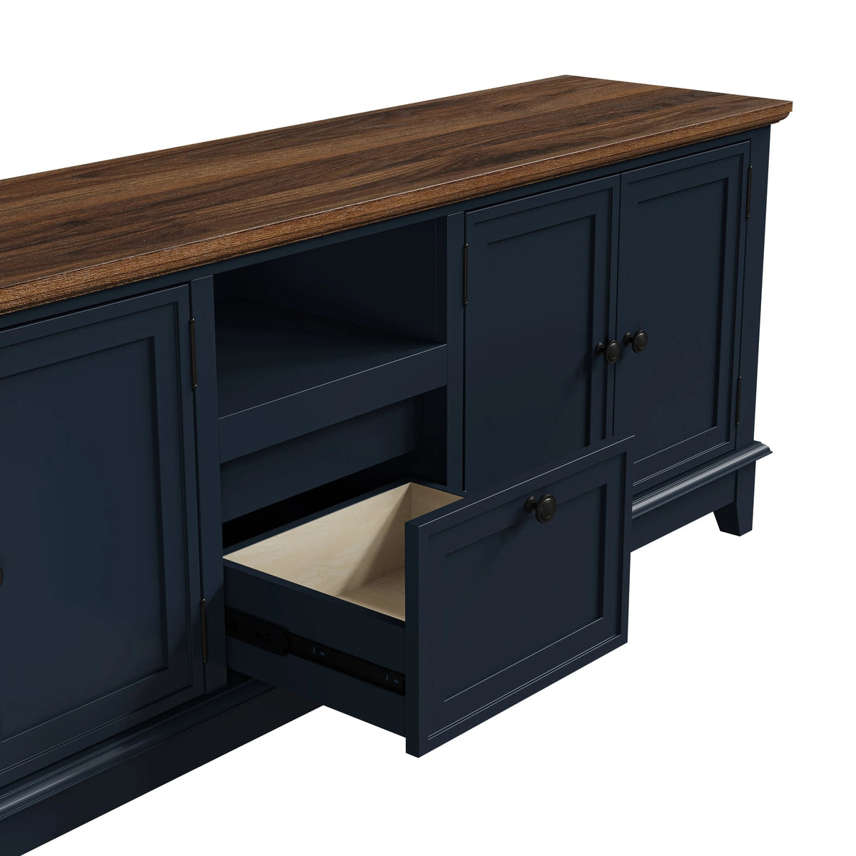 FESTIVO Rustic 72-Inch TV Stand with Adjustable Shelves, Hidden Storage - 72" in Width Light Grey