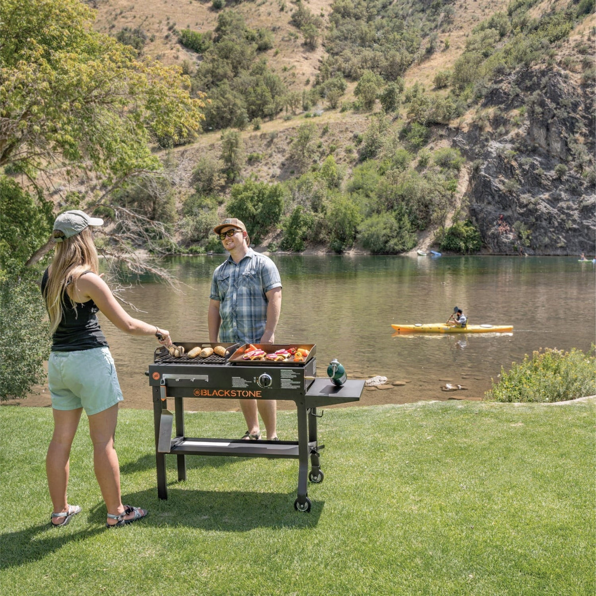 Blackstone Duo 17" Propane Griddle and Charcoal Grill Combo