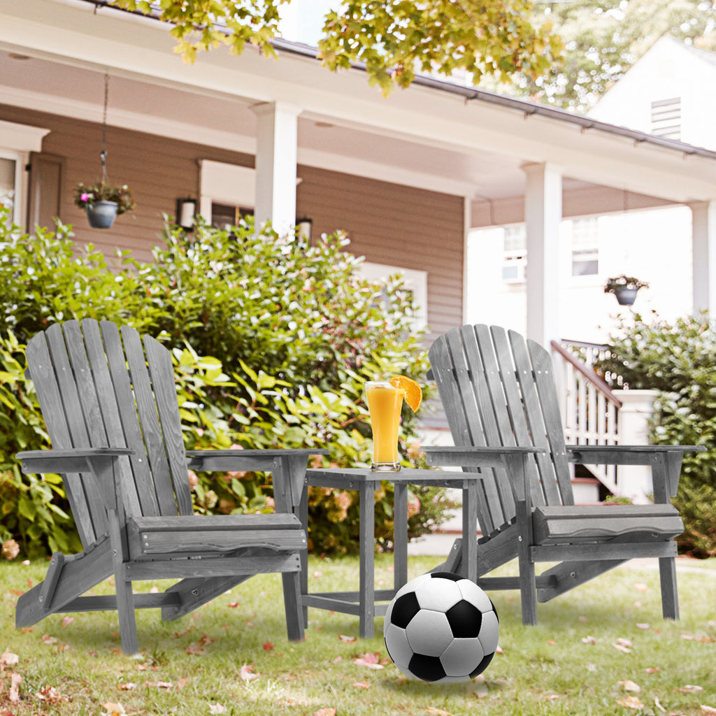 uhomepro Outdoor Adirondack Chairs Set of 2, Folding Fire Pit Chair, Weather Resistant Patio Lawn Chair for Outside Deck Garden Backyard Balcony, Gray