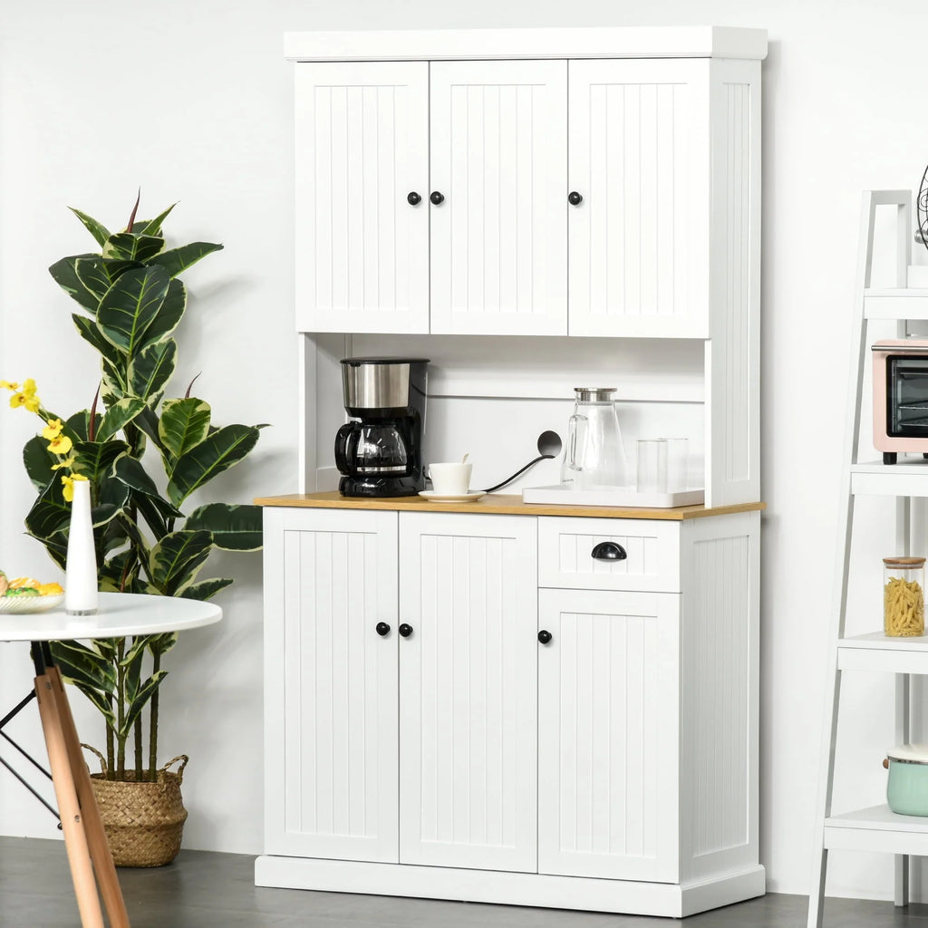 HomCom 71" Kitchen Pantry Storage Cabinet Microwave Oven Stand with Storage