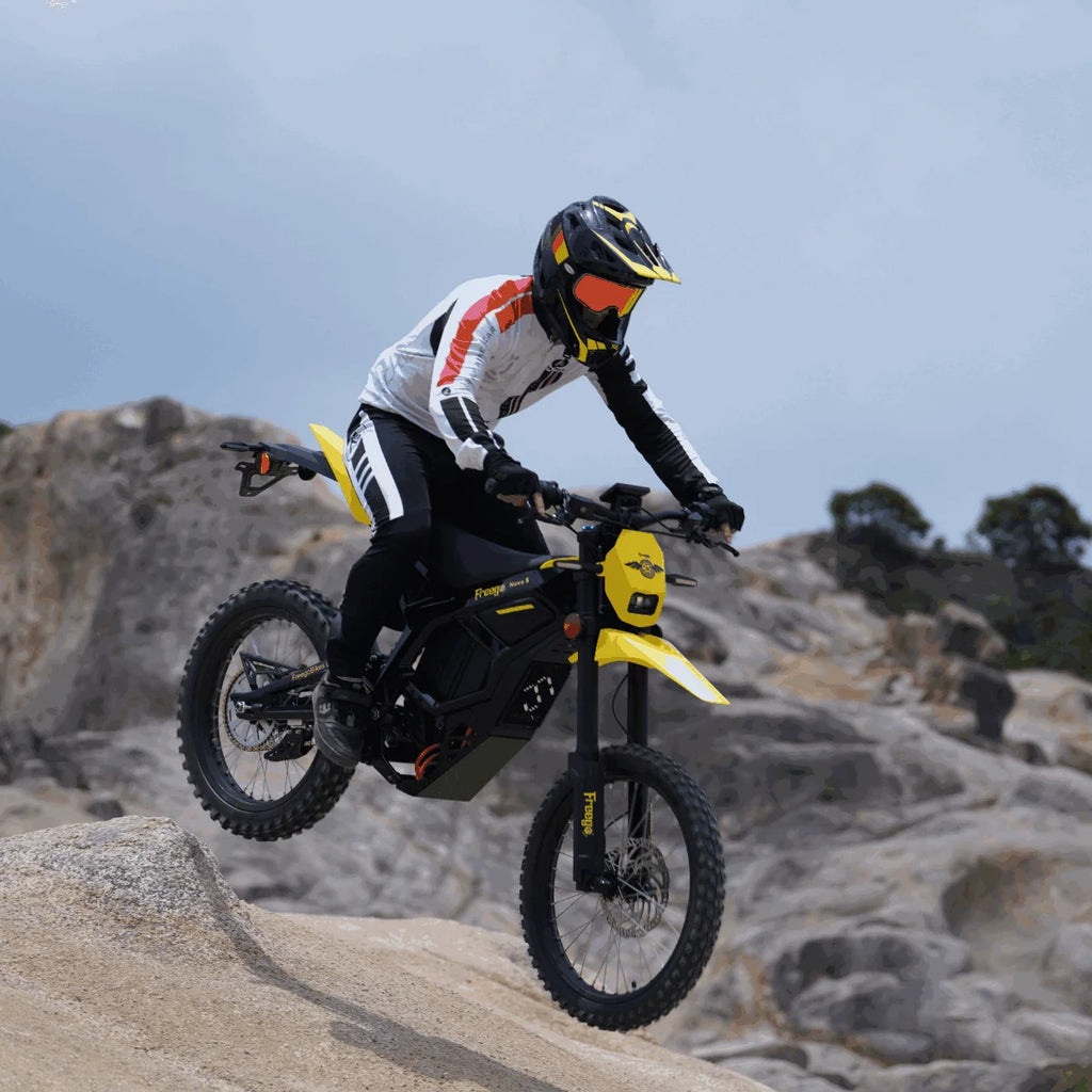 50MPH Electric Dirt Bicycle Freego X2 Pro,6000W(Peak)Motor Electric Motorcycle, Electric Bike for Adults, 60V30AH Battery, 19x2 Tire Full Suspension Hydraulic Brake Half Throttle UL2849