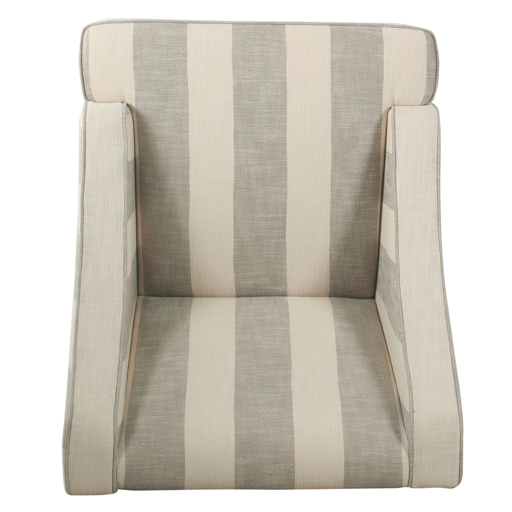 HomePop Classic Swoop Accent Chair - Blue and White Damask