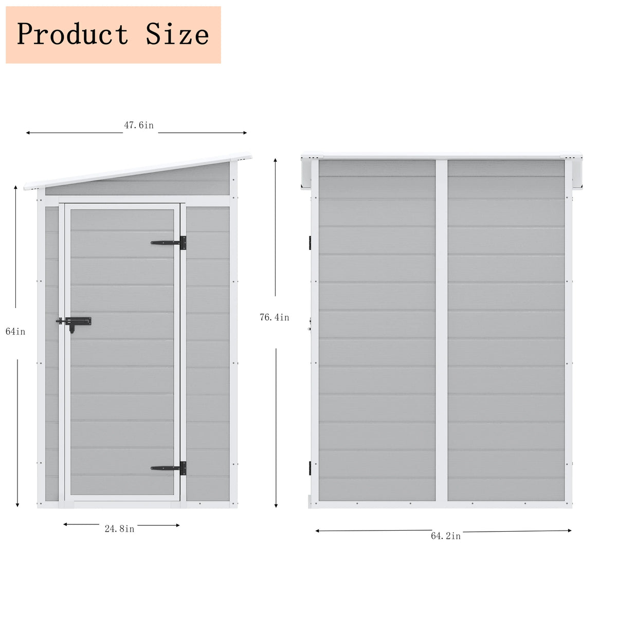 Syngar Outdoor Storage Shed with Lockable Doors, Dark Gray