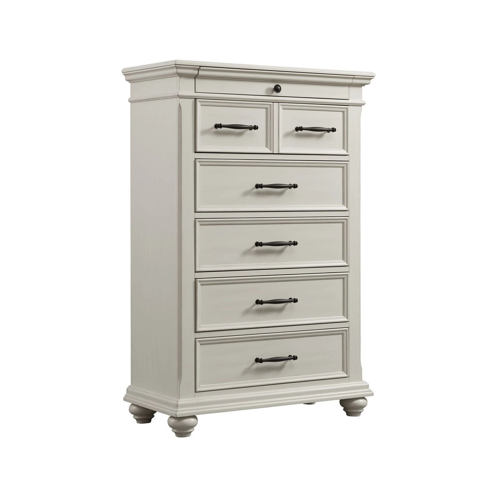 Picket House Furnishings Brooks Queen Platform Storage 6PC Bedroom Set in Grey