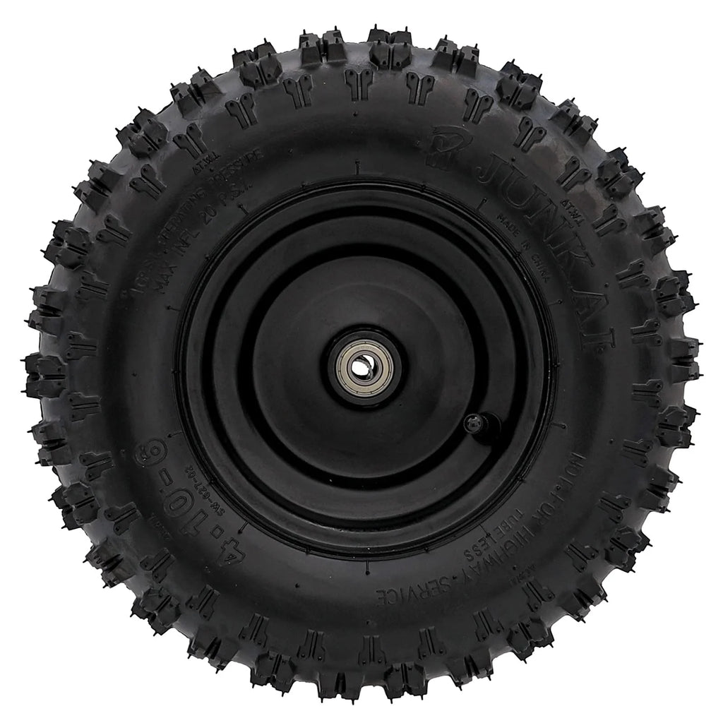 4pcs Front 4.10-6 Tires and Wheels Rims and 12mm Bearings 6" Go Kart Wheel 4.10x6 Tubeless Tire for ATV Quad Mini Bike Scooter Lawn Tractor Mower 4 Wheelers Drift Trike Snow Blower Wheelbarrow
