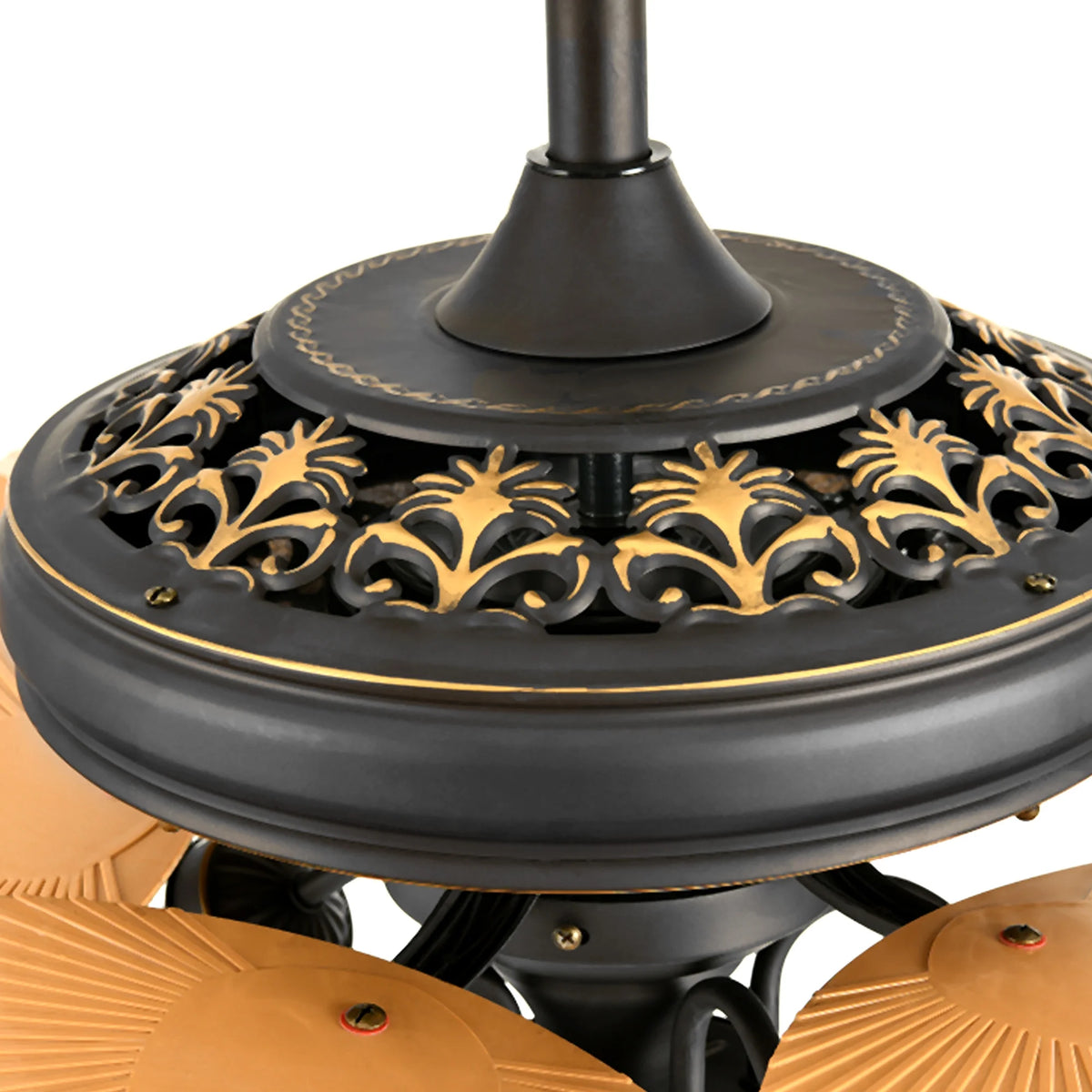52 Inch Tropical Ceiling Fans with Light and Remote, Fan Light with Memory Function, 3 Speed & Lights Colors Changing, Outdoor Palm Leaf Fan - Brown