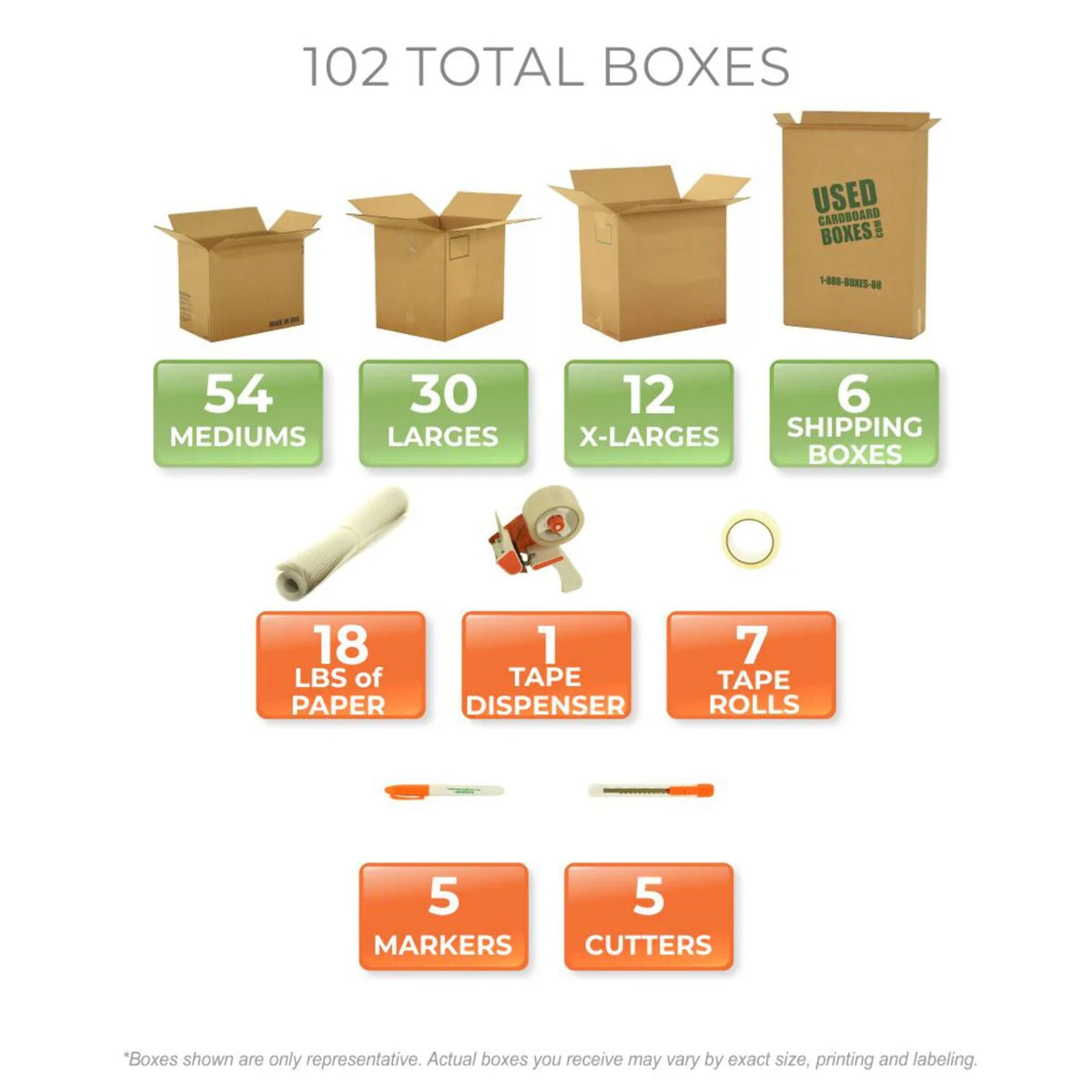 5 Bedroom Moving Kit - 96 Moving Boxes