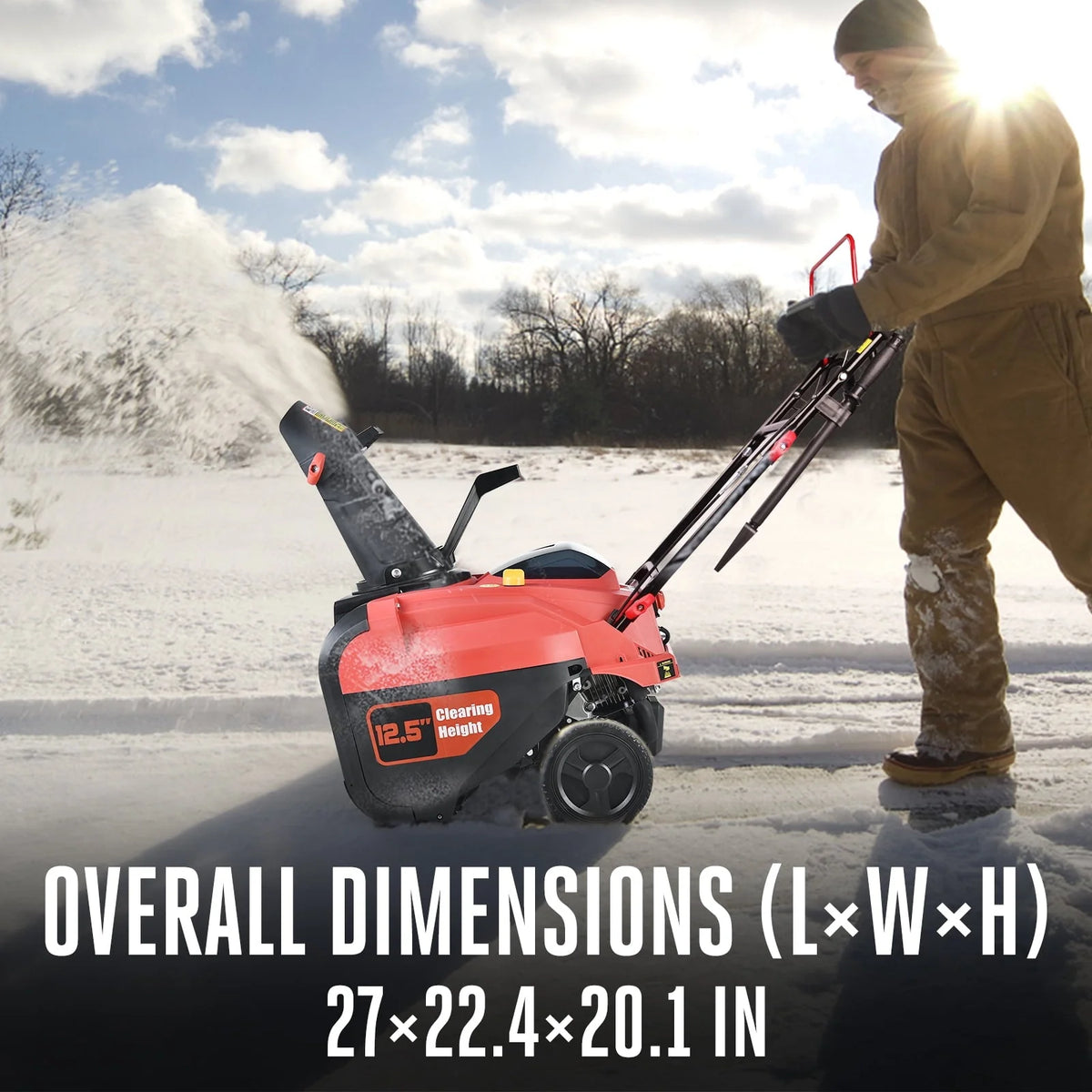 PowerSmart 21 inch Single Stage Gas Snow Blower with LED Light PSS1210LED