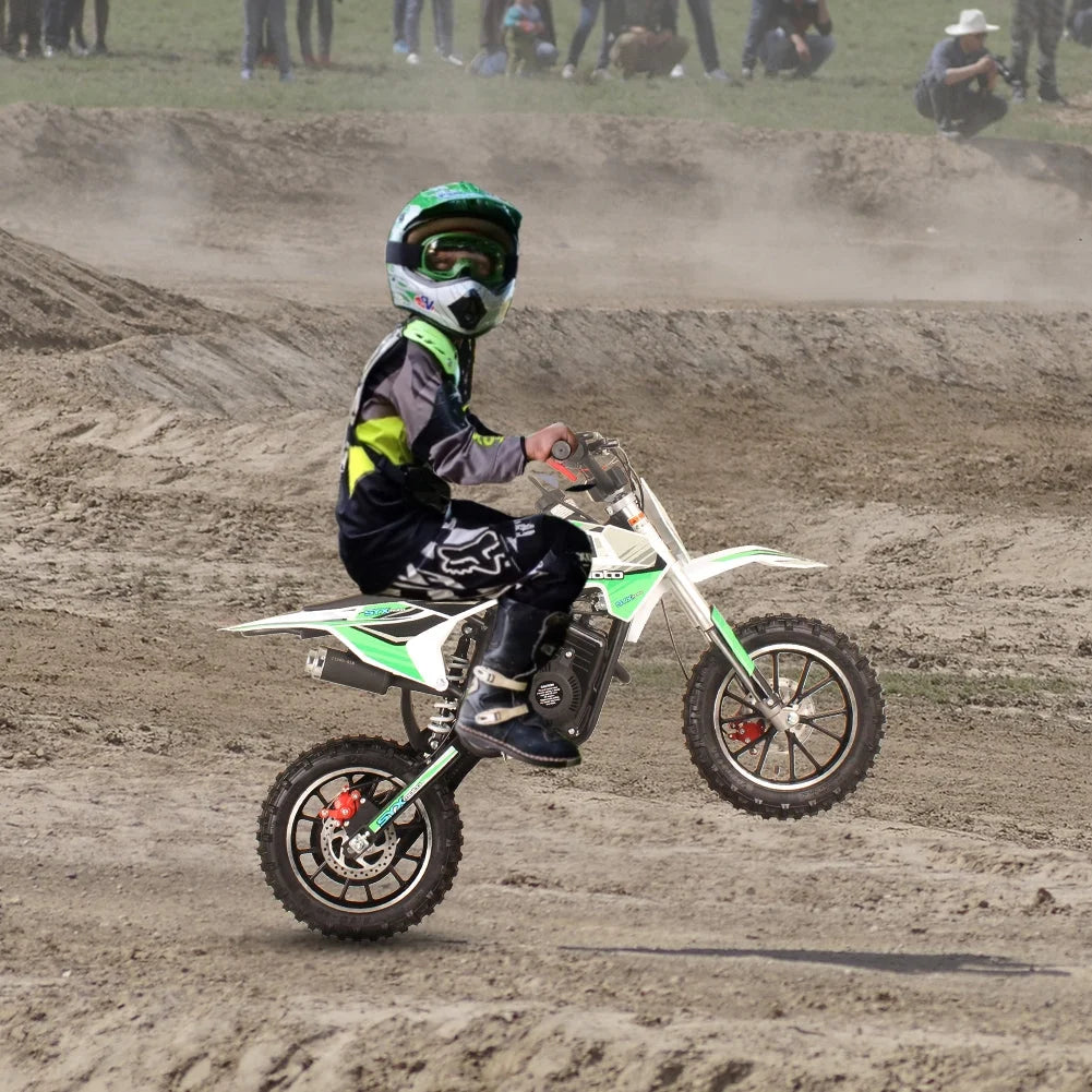 SYX MOTO 58cc Kids Mini Dirt Bike - 4-Stroke Gas Pit Bike, Pull Start, Off-Road Bike for Boys & Girls, Red/White