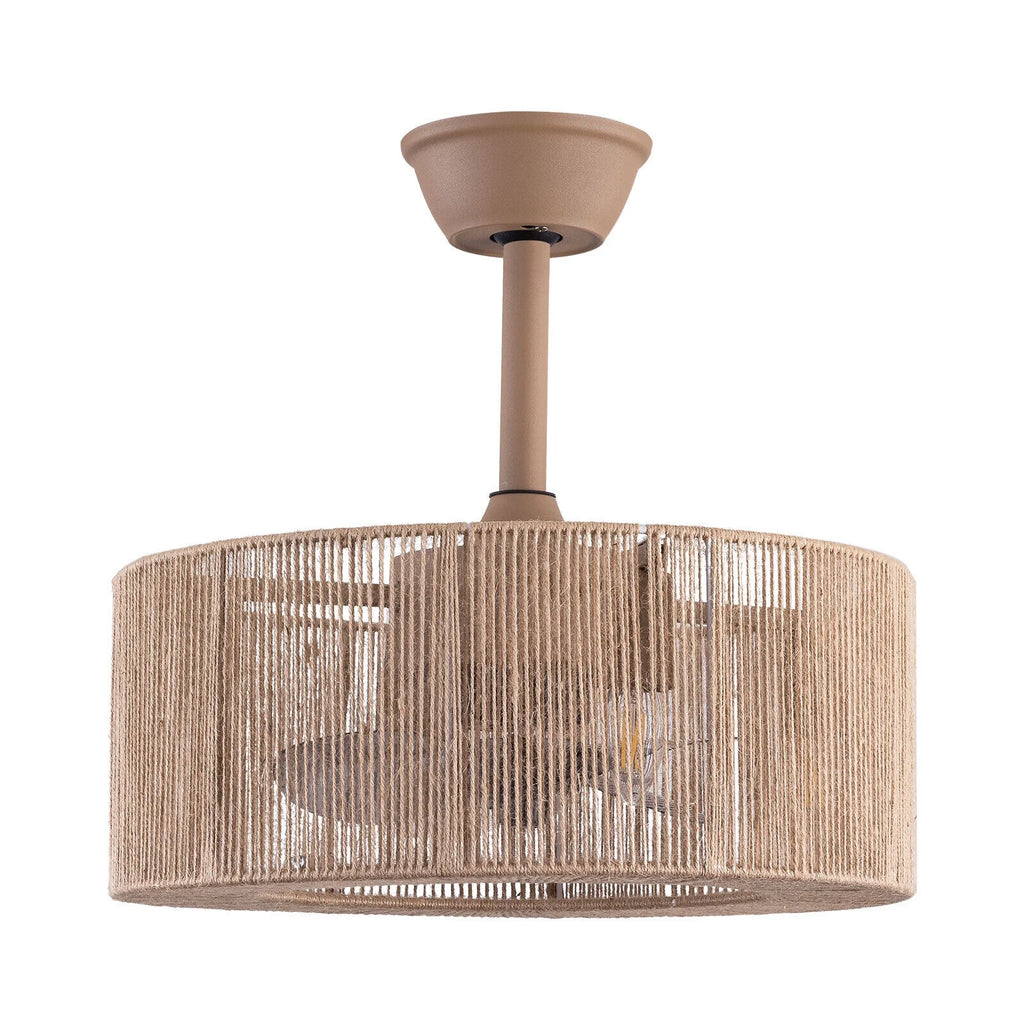 Caged Ceiling Fan Light 6 Speeds Living Room Chandelier Hanging Lamp with Remote