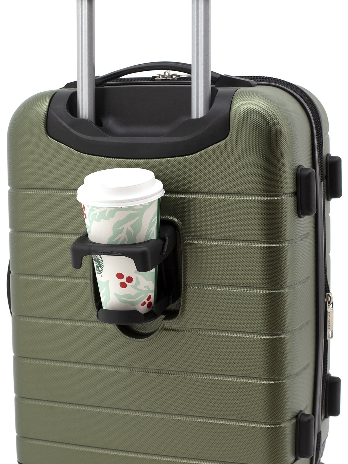 Wrangler 3 Piece Luggage Set with Cup Holder and USB Port, Olive Green