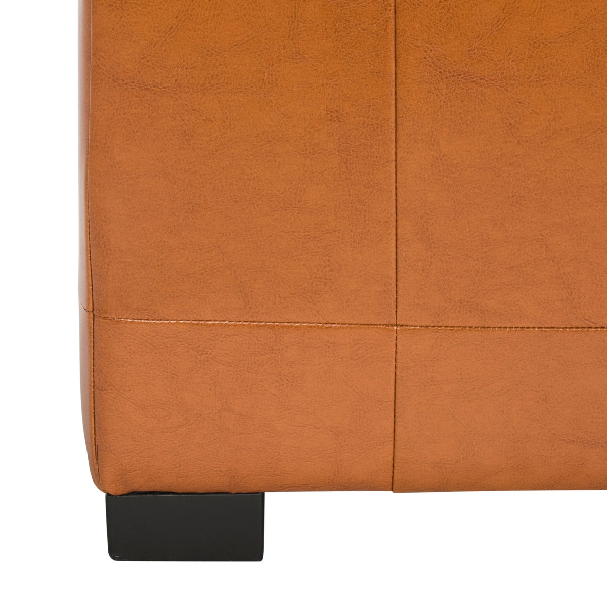 SAFAVIEH Large Manhattan Rustic Tufted Storage Bench, Brown