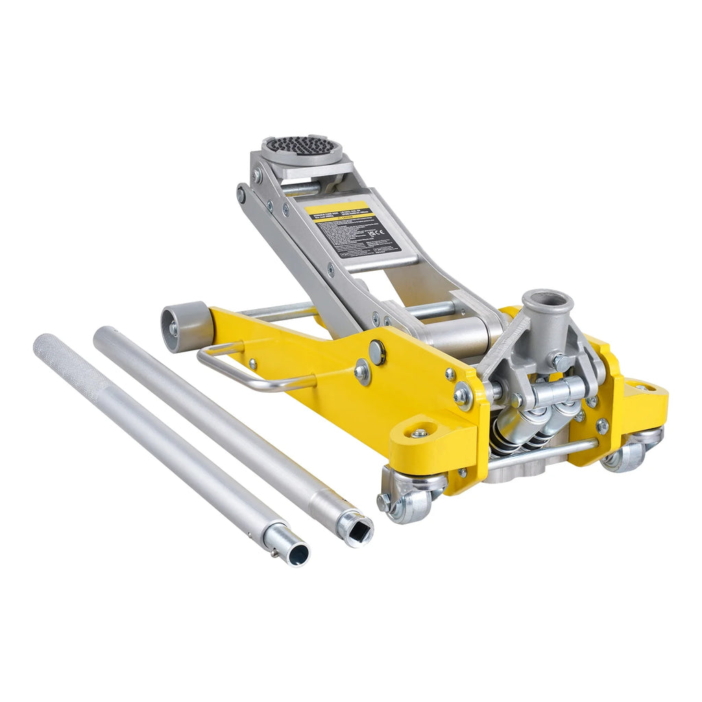 KFFKFF Low Profile Floor Jack, 3 Ton Capacity, Dual Piston Fast Lift, Hydraulic Auto Jack, 3.7"-18.3" Lift Height Range