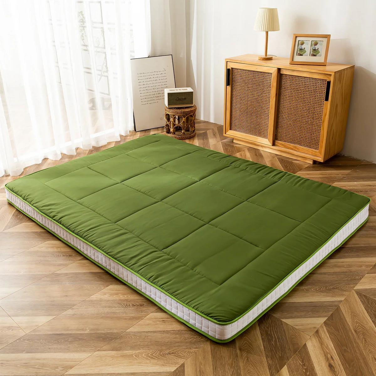 Futon Mattress, Padded Japanese Floor Mattress Quilted Bed Mattress Topper, Extra Thick Folding Sleeping Pad, Dark Grey, Twin