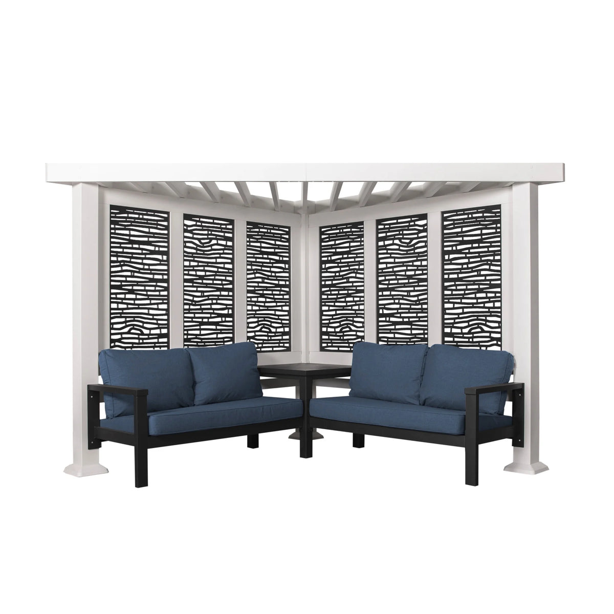 Backyard Discovery Ridgedale 12x8' Galvanized Steel Cabana Corner Pergola, Canopy, Seating