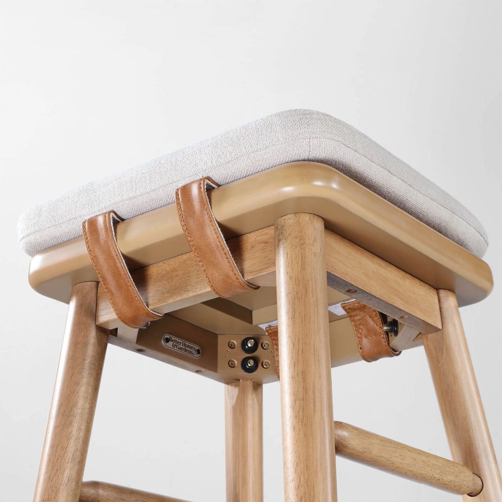Better Homes & Gardens Springwood Barstool, Set of 2, Light Honey Finish