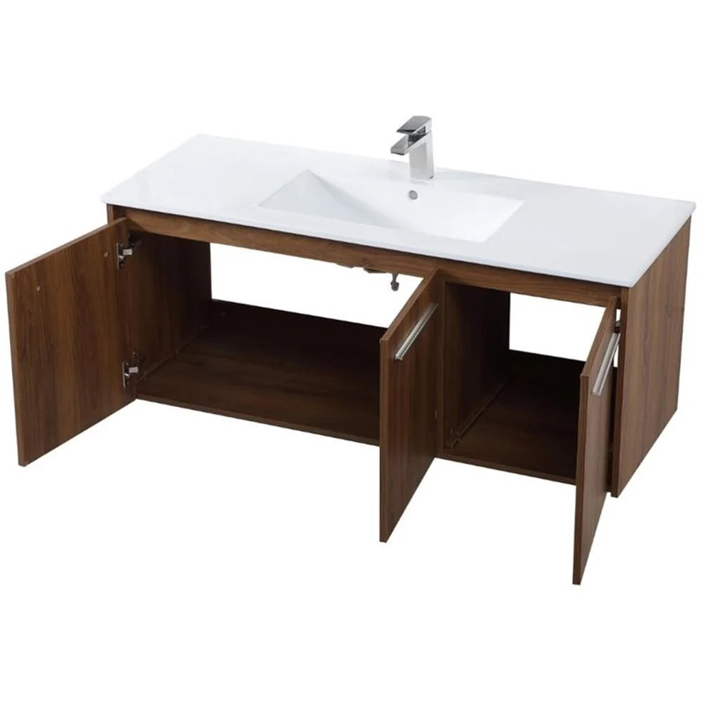 Elegant Kitchen and Bath 48 Inch  Single Bathroom Floating Vanity In Concrete Grey